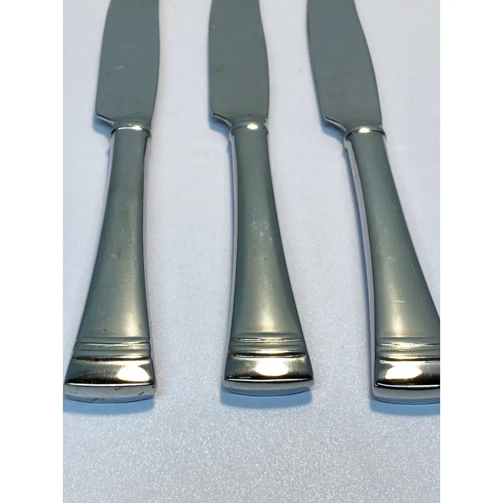 Lenox Federal Platinum Glossy Stainless 18/8 Dinner Knife Set of 3 - 9 1/2